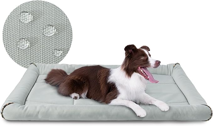 Miguel Oxford Ripstop Outdoor Waterproof Dog Bed for Metal Dog Crates Water-Resistant All Weather Pet Mat Durable Easy Wipe Clean Travel Indoor Outdoor Puppy Cat Crate Bed 40inch