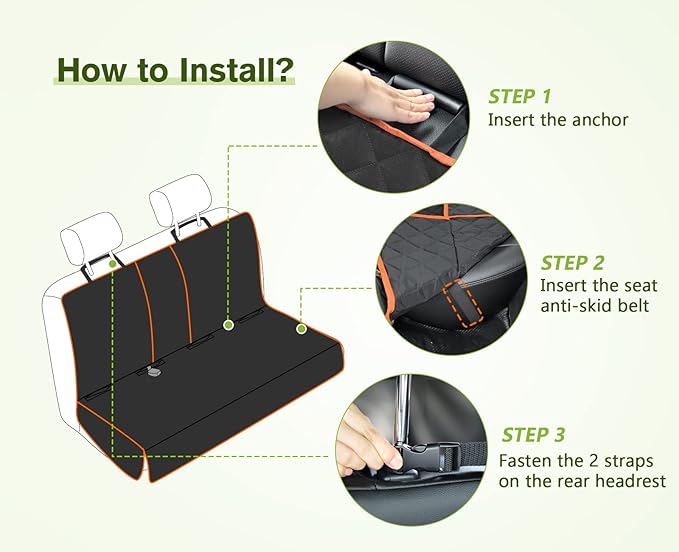Pecute Dog Seat Cover for Back Seat