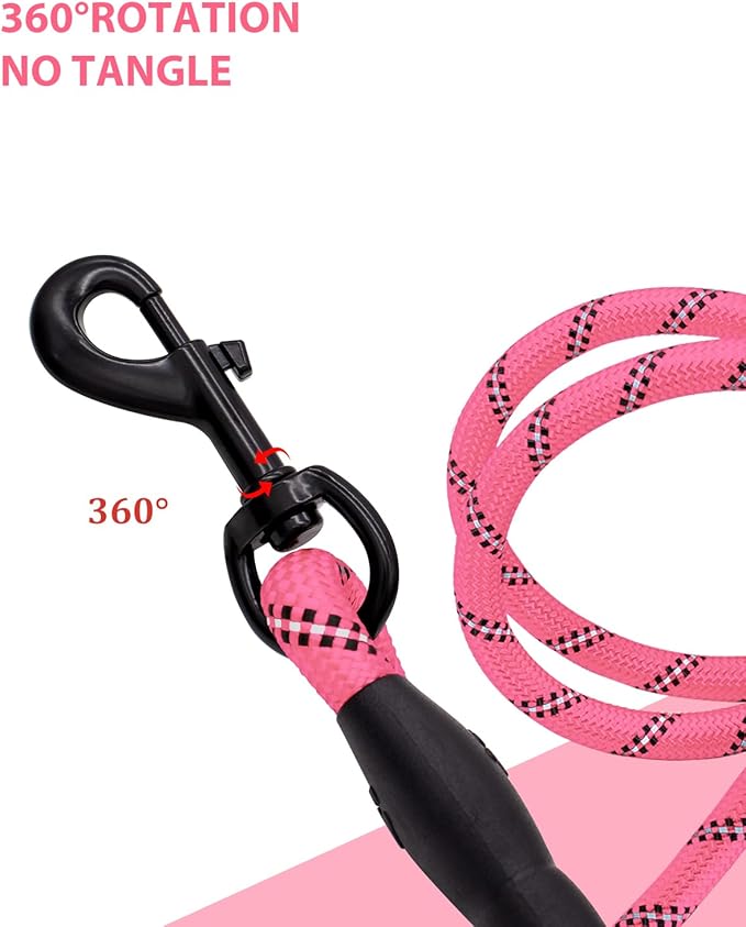 Dog Leash Heavy Duty 4/5/6FT Reflective 5'*1/2'', Pink