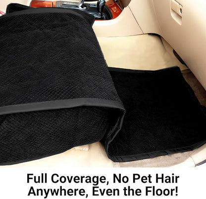 Deluxe Micro Velvet Quilted and Padded Dog Car Single Seat Cover with Comfort Fabric and Non-Slip Back Best for Car Truck and SUV 21"x72", Black