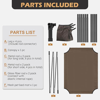 Heeyoo Elevated Dog Bed with Canopy