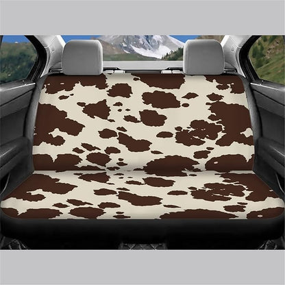 AFPANQZ Cowhide Milk Cow Print Car Rear Bench Protective Car Seat Cover Back Seat Only for Car Truck Vans SUVs Polyester Fabric Car Backseat Cover with Universal Fit Full Wrap Dust-Proof