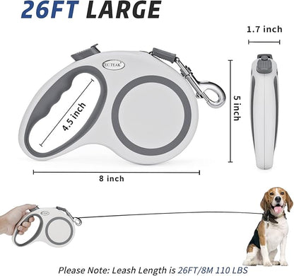 Retractable Dog Leash 26 FT 110lbs, Strong