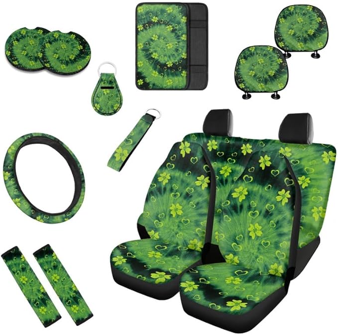 Gradient Hearts Clovers 13 PCS Car Seat Cover