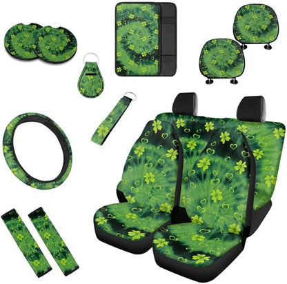 Gradient Hearts Clovers 13 PCS Car Seat Cover