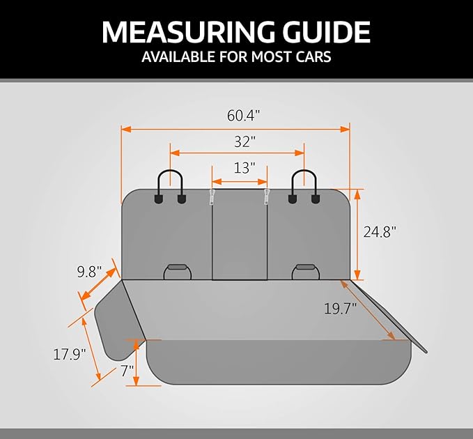 Vailge Bench Dog Car Seat Cover for Back Seat 100% Waterproof