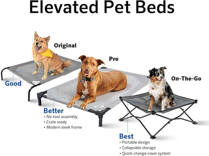 COOLAROO The Original Cooling Elevated Dog Bed 42"L x 25.5"W x 8"Th, Aquatic