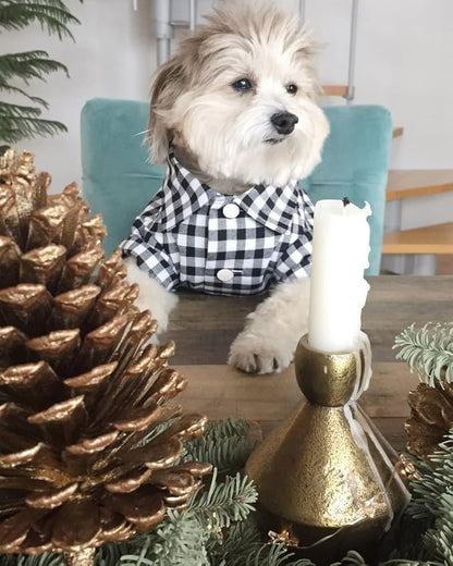 DroolingDog 3 Pack Plaid Extra Small Dog Tee Shirt XS Puppy Button Up Shirts Polo T Shirts Small Dogs Clothes Breathable Summer Tshirts