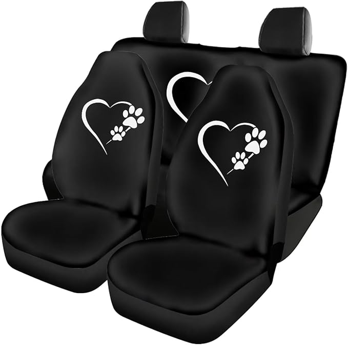 4 Pcs Dog Paw Heart Car Seat Cover