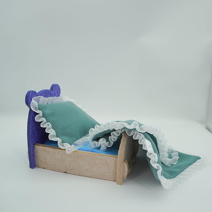 Felt Hamsters Bed, Small Animal Bed with Soft Mat, Small Pets Gift for Small Chinchilla Hamsters Hiding Sleeping(Camel)