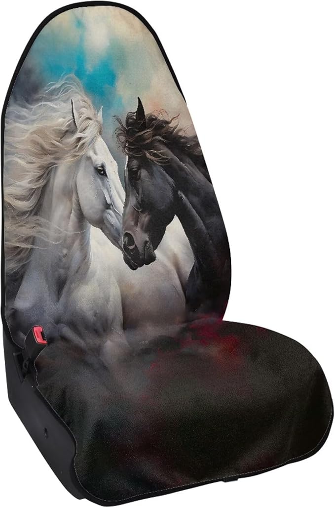 Horse Sweatproof Towel Car Front Seat Cover Non-Slip Bucket Seat Protector Easy to Install from Sweat