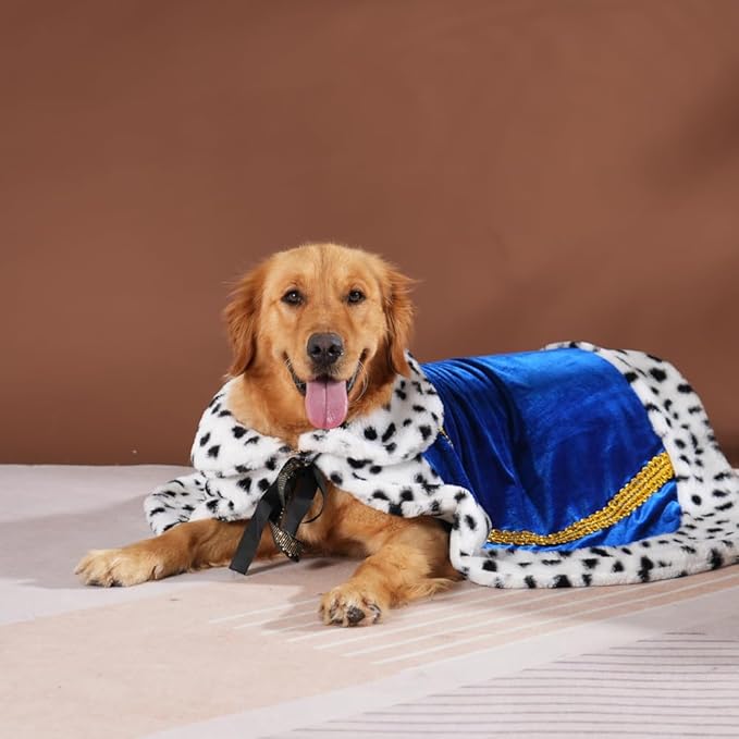 Lovelyshop pet serial Lux Fur Blue Cat Dog Cloak for Halloween costumes