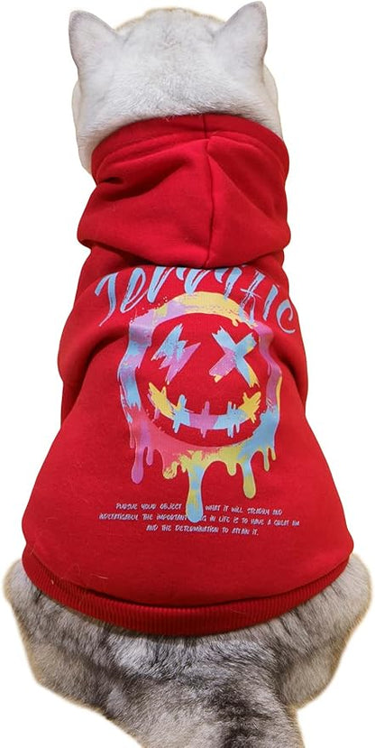 QWINEE Letter Graphic Cat Hoodie Breathable Stretchy Sweatshirts