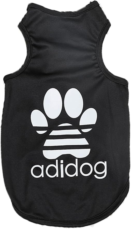 NeVka Dog Shirts Printed Clothes Cool Puppy Shirts Breathable Soft Outfit Black Apparel for Pet Cats Medium