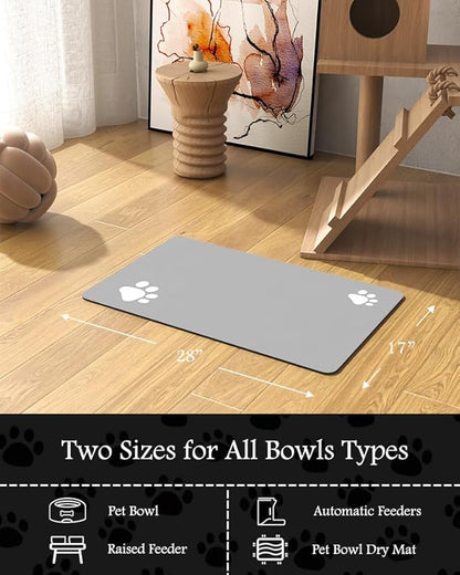 Pet Feeding Mat-Absorbent Dog Mat for Food and