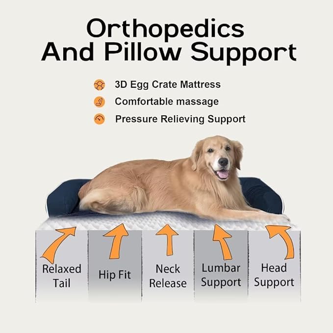 Orthopedic Large Dog Bed Washable: Orthopedic Dog beds for Large XXXLarge Size Dogs
