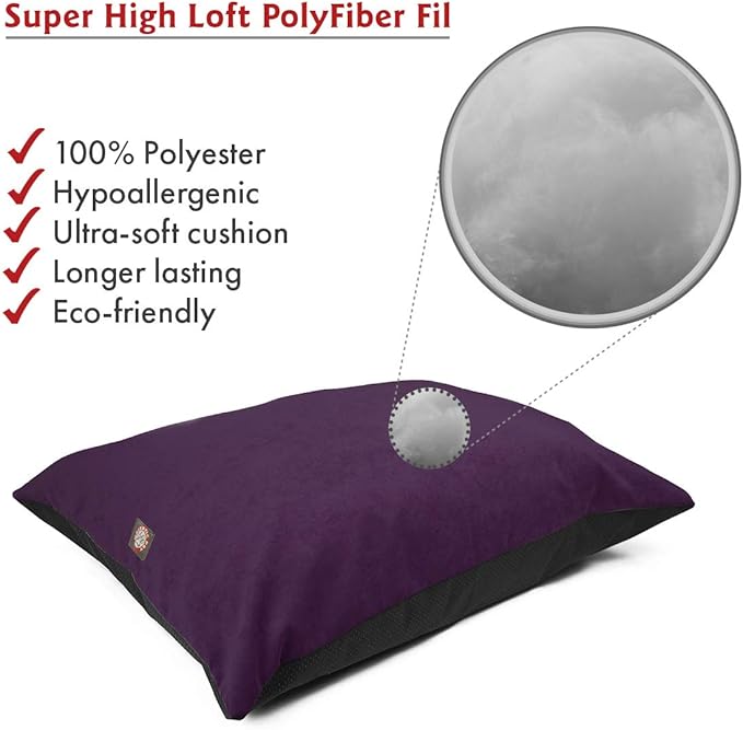 Majestic Pet Rectangle Medium Dog Bed Washable – Non Slip Comfy Pet Bed – Dog Crate Bed Super Value Pillow Dog Bed – Dog Kennel Bed for Sleeping 35 x 28 Inch