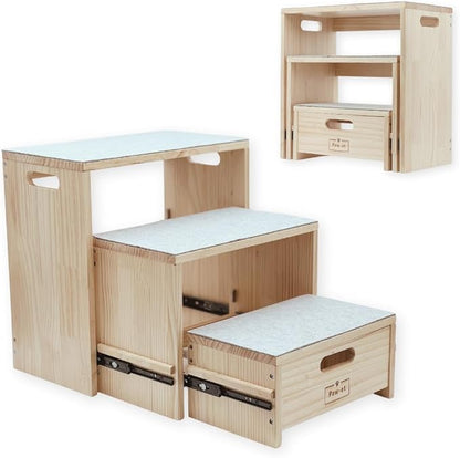 Nesting Wooden Pet Stairs/Pet Steps 3 Steps 170 pounds