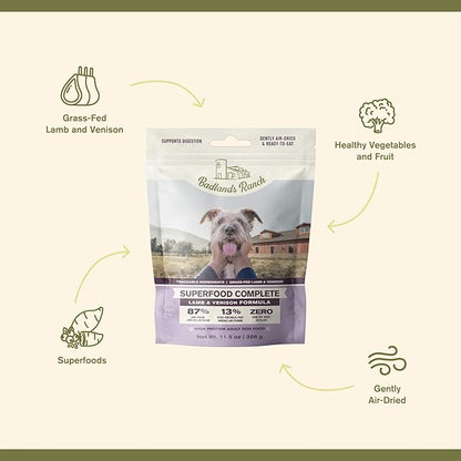 by Katherine Heigl- Superfood Complete, Air-Dried Adult Dog Food, High Protein, Zero Fillers, Superfood Nutrition (Premium Lamb & Venison Formula, 11.5 oz.)