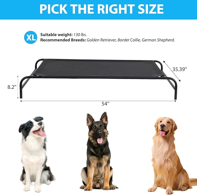 Portable Raised Cooling Steel-Framed Elevated Pet Bed