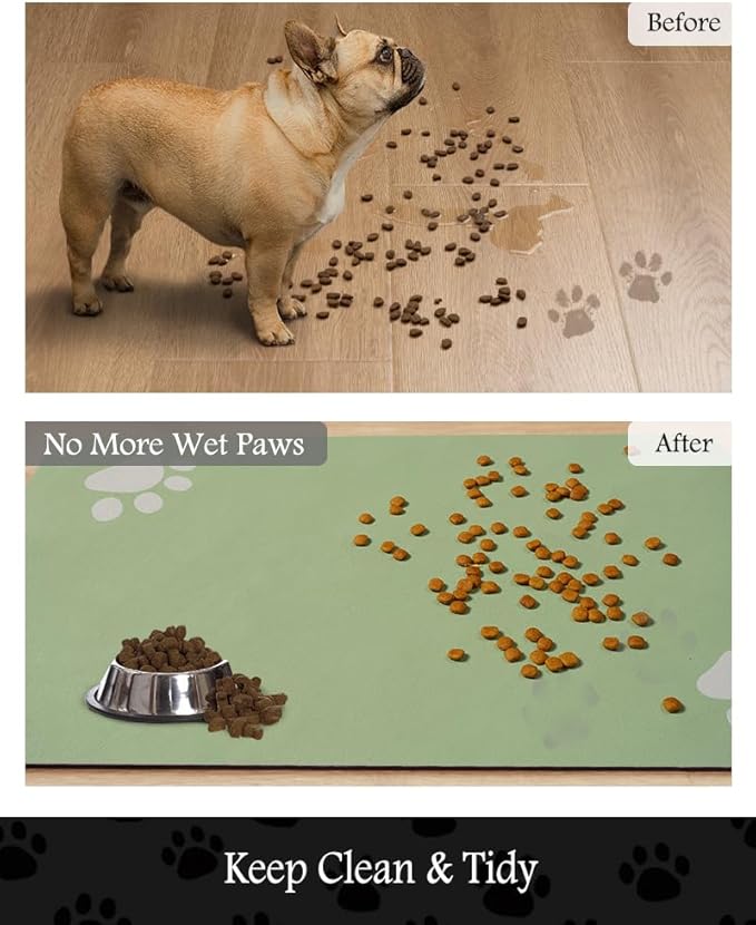 Pet Feeding Mat-Absorbent Dog Mat for Food and