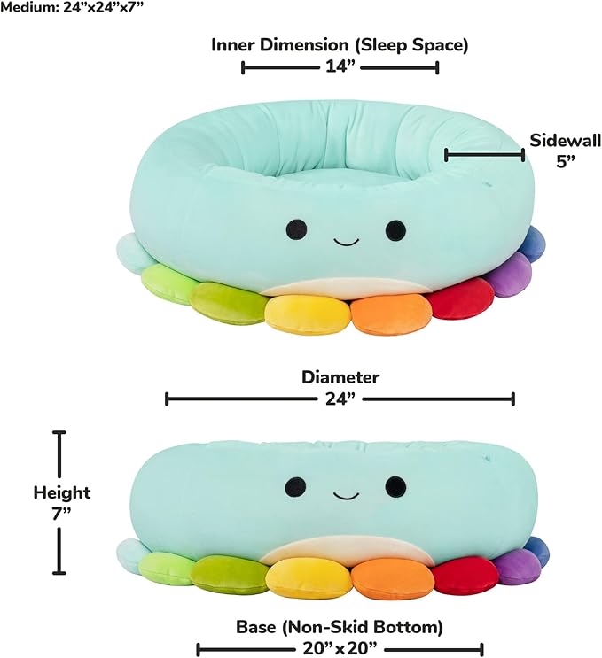 Squishmallows Original 24-Inch Jerrika The Octopus Pet Bed