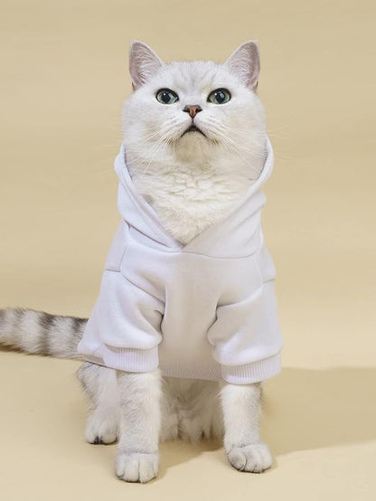 QWINEE Letter Graphic Cat Hoodie Breathable Stretchy Sweatshirts