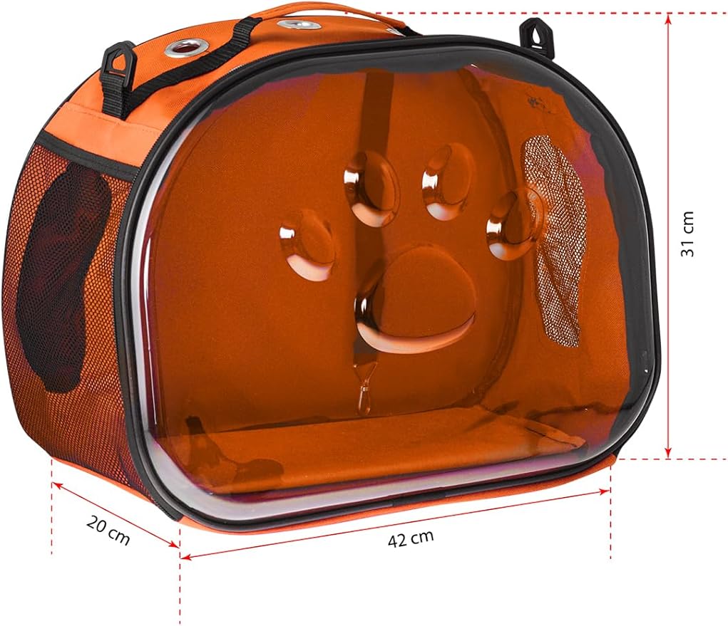 Pet Carrier Backpack, cat Carrier Bag, cat Dog Carrier Bag, Bird Carrier Bag, Backpack Carrier with Foldable Shoulder Strap, Designed for Cats and Puppies, Airline Approved, Travel, Hiking (Orange)