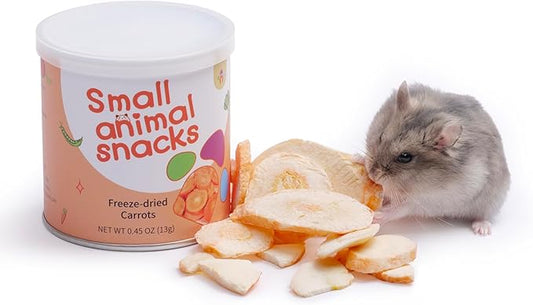 Niteangel Hamster Snack & Treats Toy - Small Animal Natural Treat for Dwarf Syrian Robo Hamsters Gerbils Mice Lemmings Degus or Other Small-Sized Pets (Freeze-Dried Carrots)