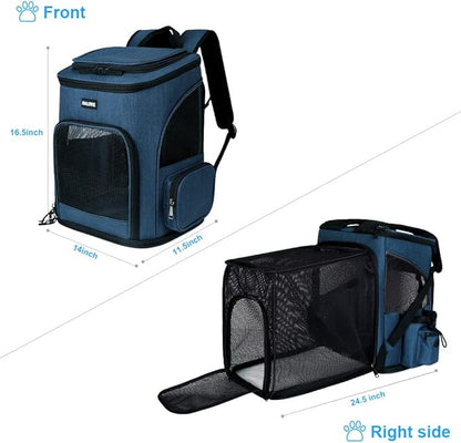 HALOVIE Pet Carrier Backpack Expandable for Small Dogs Medium Cats Under 18 LB, Mesh Breathable Foldable Puppy Travel Bags