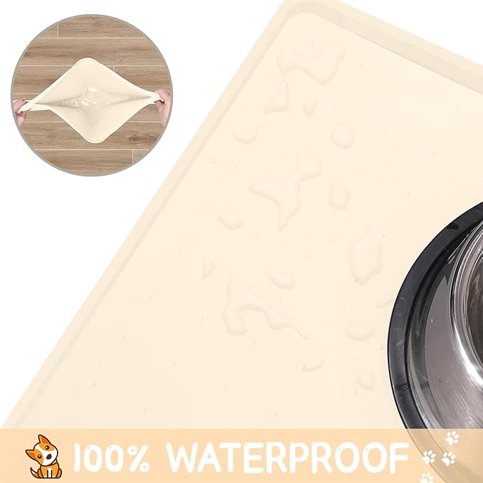 MateeyLife Silicone Cat & Dog Food Mat for Floors Waterproof