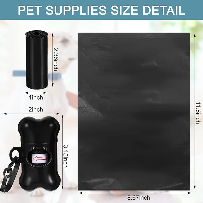 3000 Count Dog Poop Bags Pet Waste Bags for Poop with 3 Dog Poop Bag Dispenser Doggie Poop Bags for Home Outdoor Puppy Walking and Travel 12 x 8.6 Inch