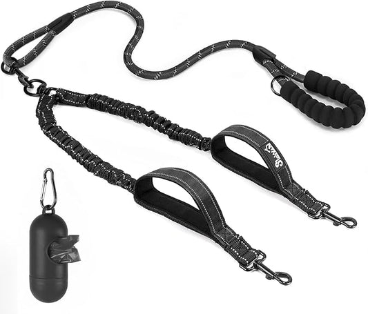 Lukovee Double Dog Leash 360° Swivel