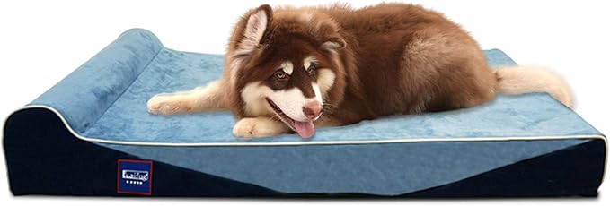 Laifug Orthopedic Memory Foam Dog Bed with Durable Water Proof Liner and Removable Washable Cover (Large (46"x28"x8")