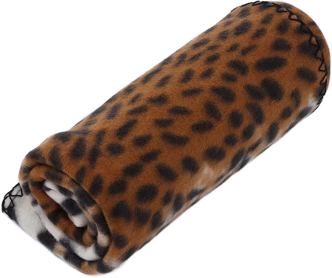 Fleece Pet Blanket, Effectively Isolate Stains Warm and Comfortable Blanket Kennel Blanket for Camping for Travel for Hotel for Beach(Leopard Print, S)