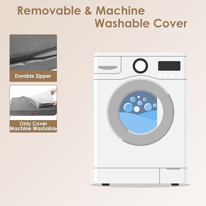 EHEYCIGA Orthopedic Foam Dog Bed 30"L x 20"W x 3.5"Th, Light