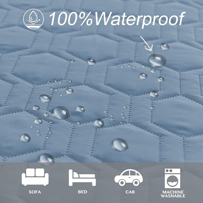 Waterproof and Anti-Slip Dog Bed Cover and Pet Blanket Sofa Pet Bed Mat ，car Incontinence Mattress Protectors Furniture Couch Cover for Most Cats Dogs, Pets（68x82- Stoneblue）