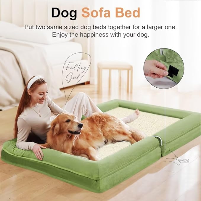 Large Dog Bed Orthopedic Washable: Beds Bolster XL Bed Big XLarge Dogs Egg Crate Foam Couch Sofa Waterproof with Removable Cover