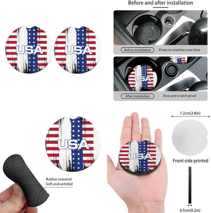 Artistic Splashing American Flag Headrest Cover Seat Cover 4th Full