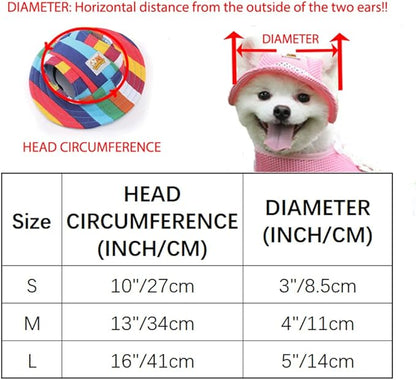 Leconpet Princess Pet Hat Dog Caps Hats with Neck Strap Adjustable Comfortable Ear Holes for Small Medium Dogs in Outdoor Sun Protection (L