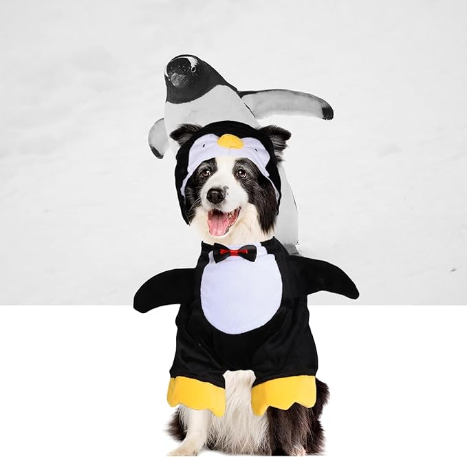 DELIFUR Dog Halloween Penguin Costume - Adorable Pet Clothes Animal Cosplay Halloween Costume for Cat and Puppy Holiday Funny Outfits (Penguin, X-Small)