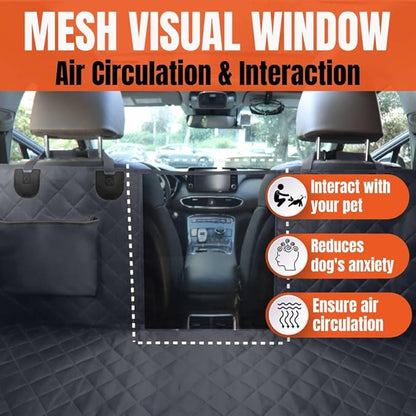 Extended Dog Car Backseat Cover with Mesh