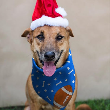 Football Dog Bandana Boy Girl Pets Bibs Scarf Triangle Adjustable Handkerchief