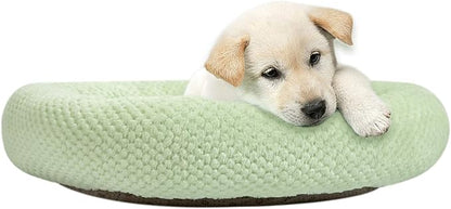 WONDER MIRACLE Fuzzy Deluxe Pet Beds, Super Plush Dog or Cat Beds Ideal for Dog Crates, Machine Wash & Dryer Friendly (24" x 24", Pastel Green)