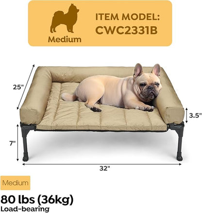 Veehoo Cooling Elevated Dog Bed + Waterproof Removable Pillow-Top Mat CWC2331B