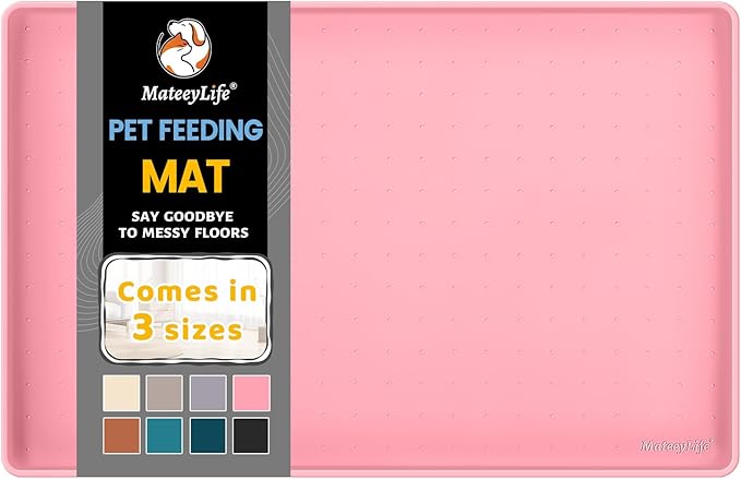 MateeyLife Silicone Cat & Dog Food Mat for Floors Waterproof