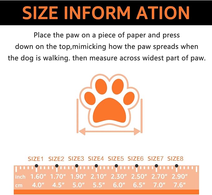 Dog Shoes, Outdoor Dog Boots Non-Slip Waterproof Dog Booties for Medium to Large Dogs 4Pcs for Winter Snowy Day, Summer Hot Pavement with Rugged Sole Orange