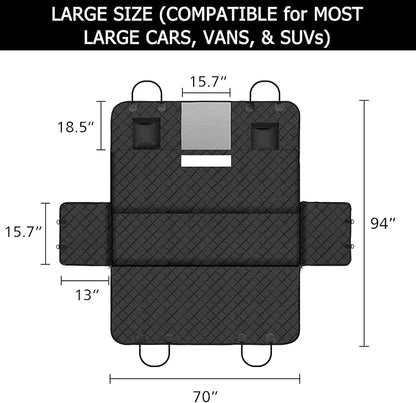 ELEGX 70" Wx94 L Oversized Dog Car Seat Cover 200 Lbs 600D Heavy