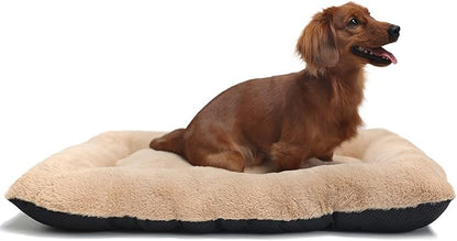 30 Inch Dog Crate Bed Washable Soft Cozy 30x19 Dog Crate Bed for Small Medium Dog Crate Bed Suitable for Dogs Up to 30 lbs,Dog Mats for Sleeping and Anti Anxiety,Camel