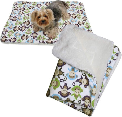 Klippo Dog/Puppy Luxurious Minky & Ultra-Plush Blanket ONE Size (Monkey)